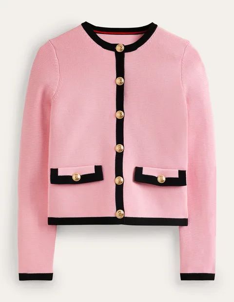 Holly Knitted Jacket Pink Women Boden, Spring Blossom Pink