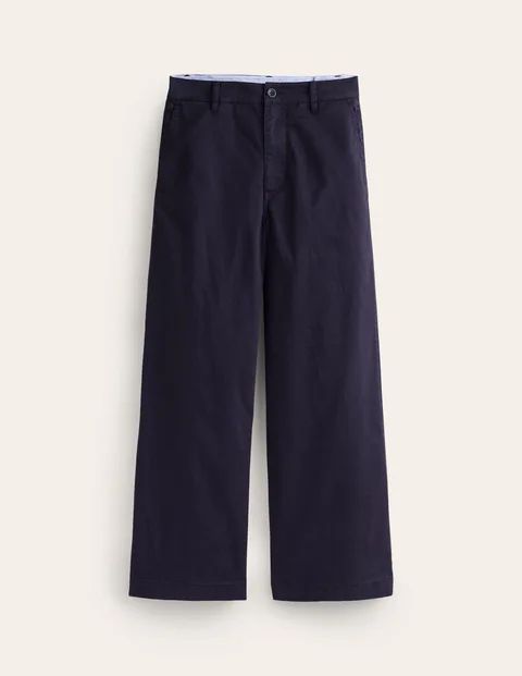 Barnsbury Crop Chino Trousers Blue Women Boden, Navy