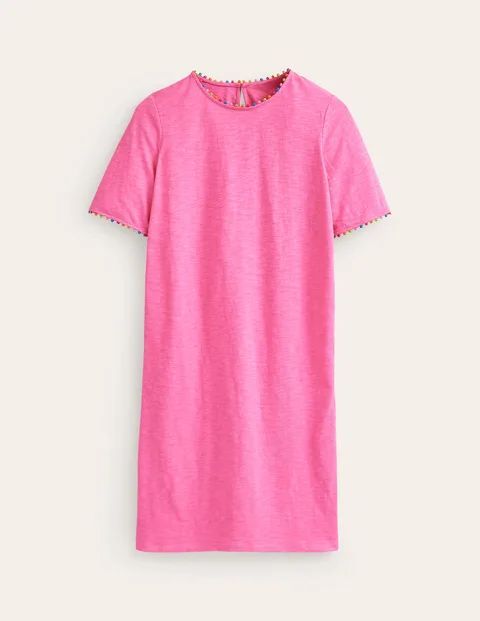 Ali Pom Sleeve Dress Pink Women Boden, Sangria Sunset