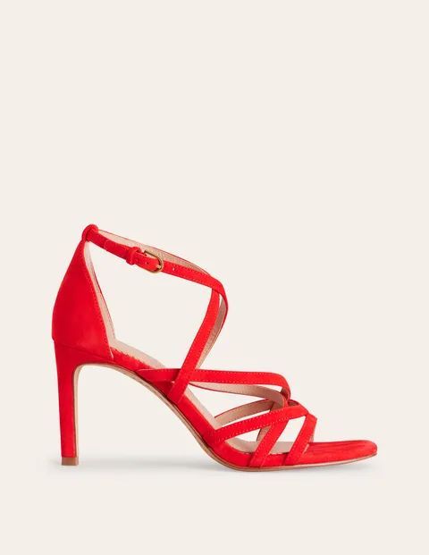 Multi Strap Heel Sandals Red Women Boden, Post Box Red