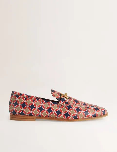 Snaffle Detail Leather Loafers Multicouloured Women Boden, Multi, Spiro Geo