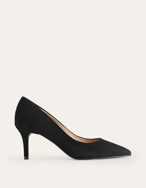 Classic Suede Court Shoes Black Women Boden, Black