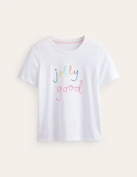 Rosa Embroidered T-Shirt White Women Boden, Jolly Good