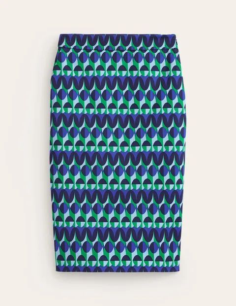 Printed Pencil Skirt Blue Women Boden, Surf The Web, Illusion