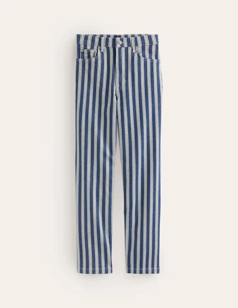 Striped Straight Jeans Multi Women Boden, Navy Stripe