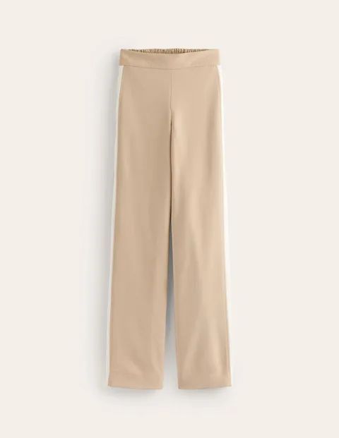 Pull On Side Stripe Trousers Natural Women Boden, Neutral