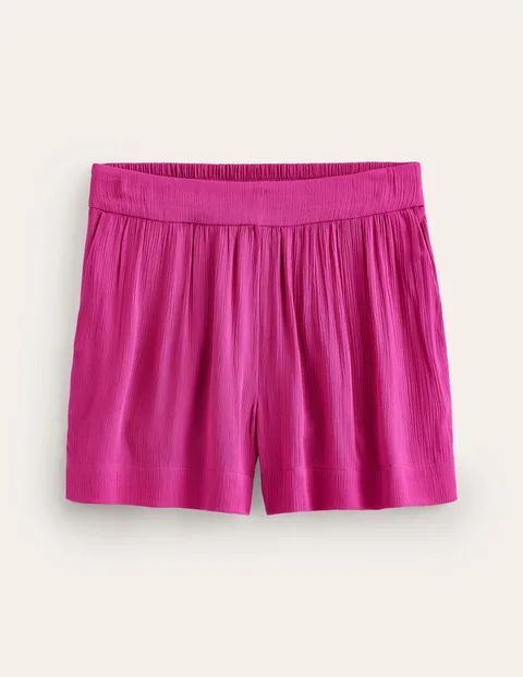 Crinkle Shorts Pink Women Boden, Phlox Pink
