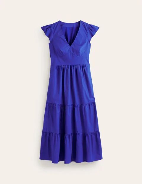 May Cotton Midi Tea Dress Blue Women Boden, Surf The Web