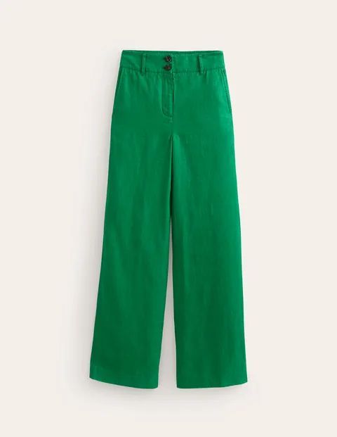 Westbourne Linen Trousers Green Women Boden, Green Tambourine
