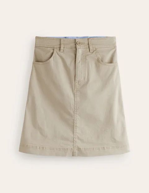 Nell Chino Skirt Natural Women Boden, Neutral