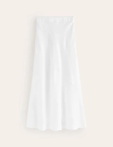 Patchwork Bias-Cut Slip Skirt White Women Boden, White