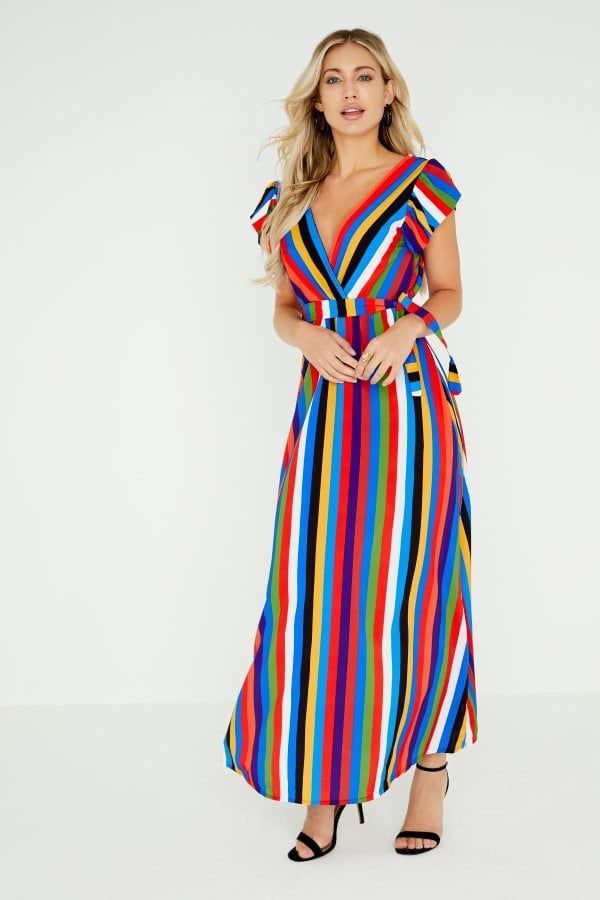 Frieda Bold Stripe Maxi Dress size: ONE SIZE, colour: Pr