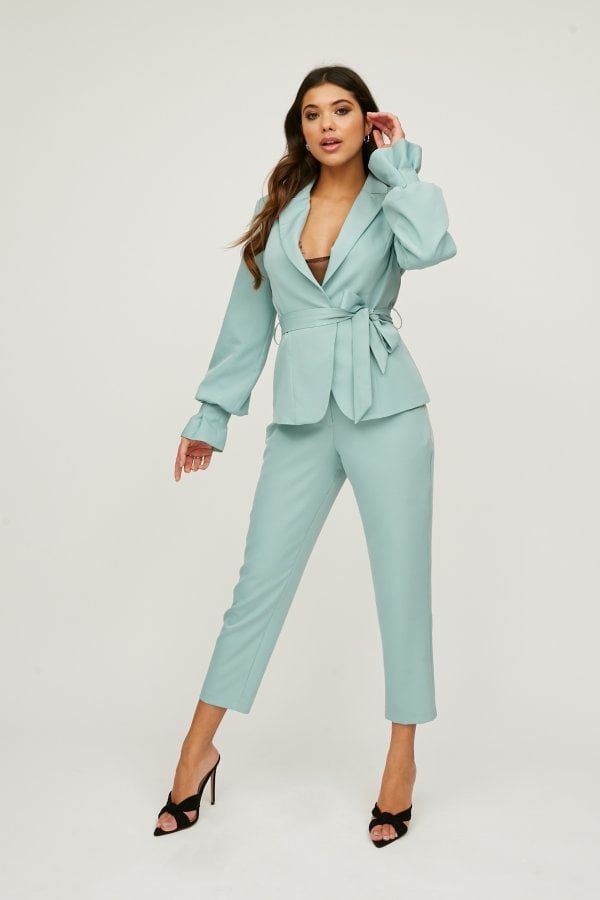 Limitless Sage Buckle Detail Trousers Co-ord size: 6 U