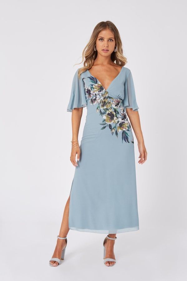 Tamra Floral-Print Midaxi Dress size: 6 UK