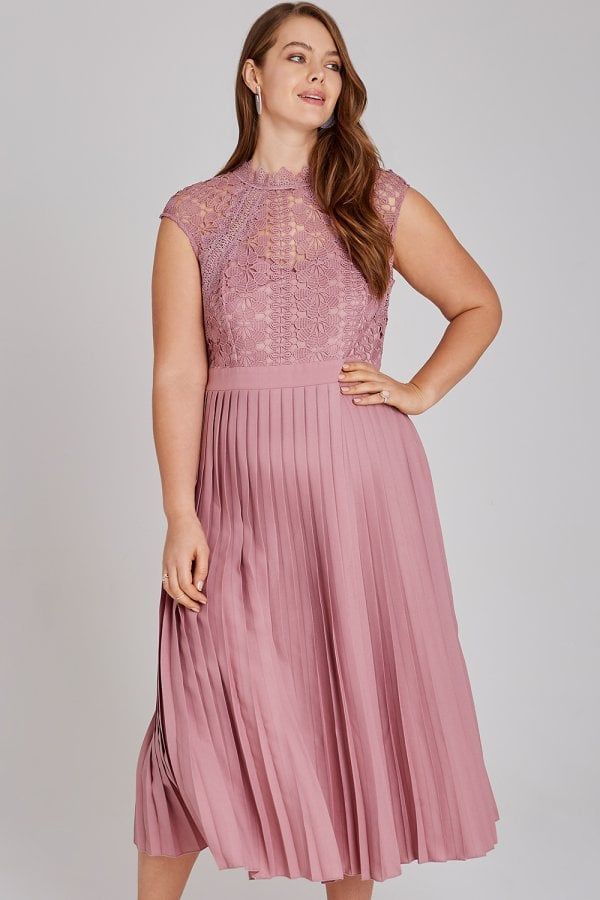 Alanis Blush Lace Top Midaxi Dress size: 12 UK, colour