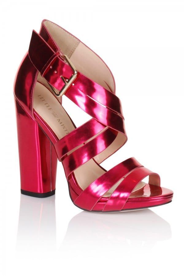 Pink Cross Over Multi Strap Heels size: Footwear 3 UK,