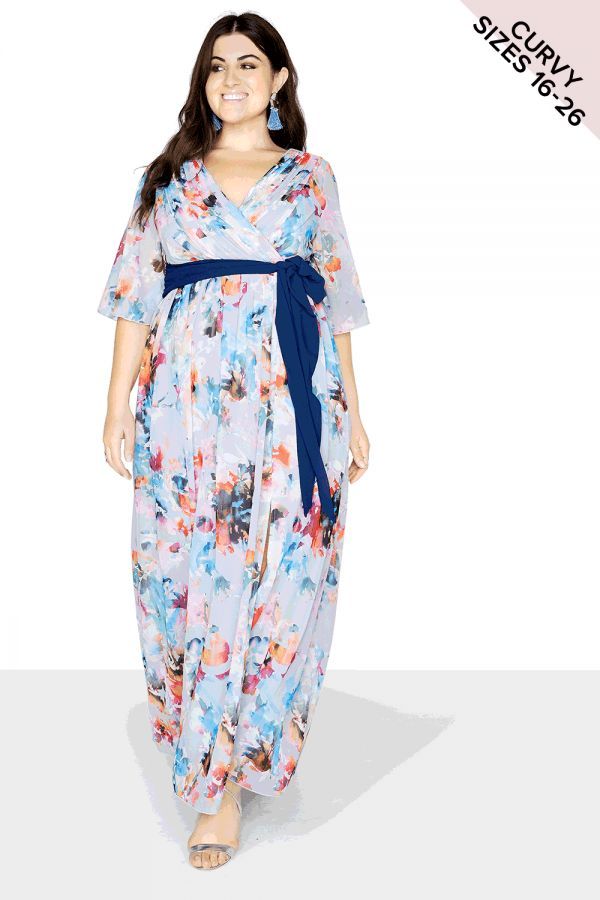 Blur Print Maxi Dress size: 16 UK, colour: Multi