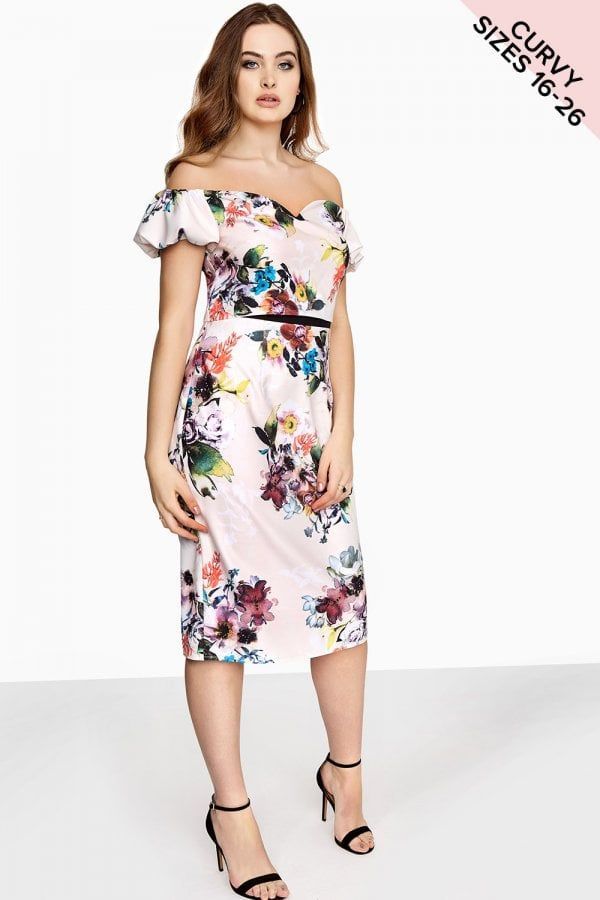 Floral Bodycon Dress size: 16 UK, colour: Print