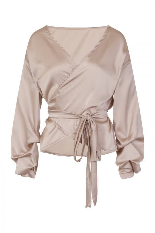 Silky Wrap Top size: ONE SIZE, colour: Gold