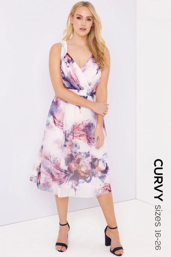 Floral Midi Dress size: 16 UK, colour: Multi