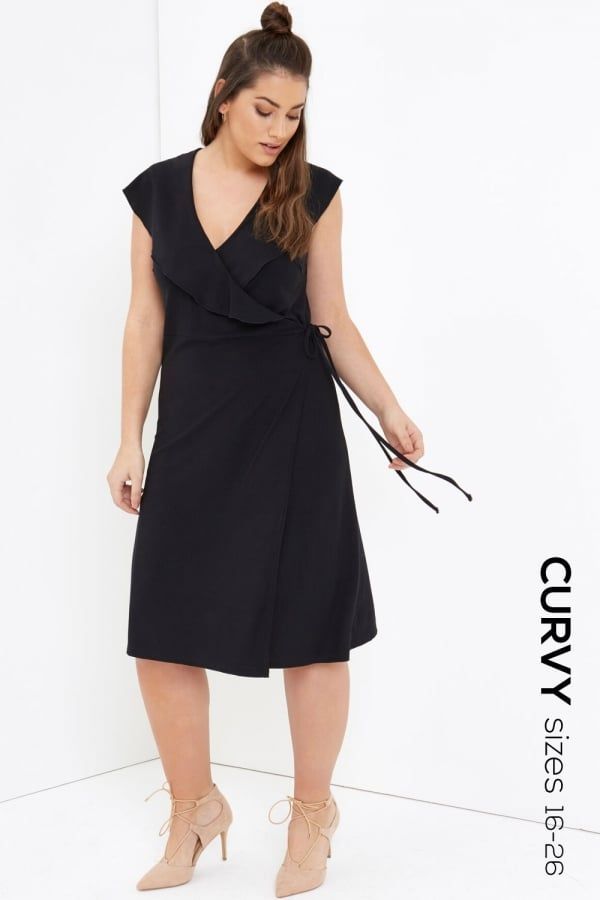 Black Midi Dress size: 16 UK, colour: Black