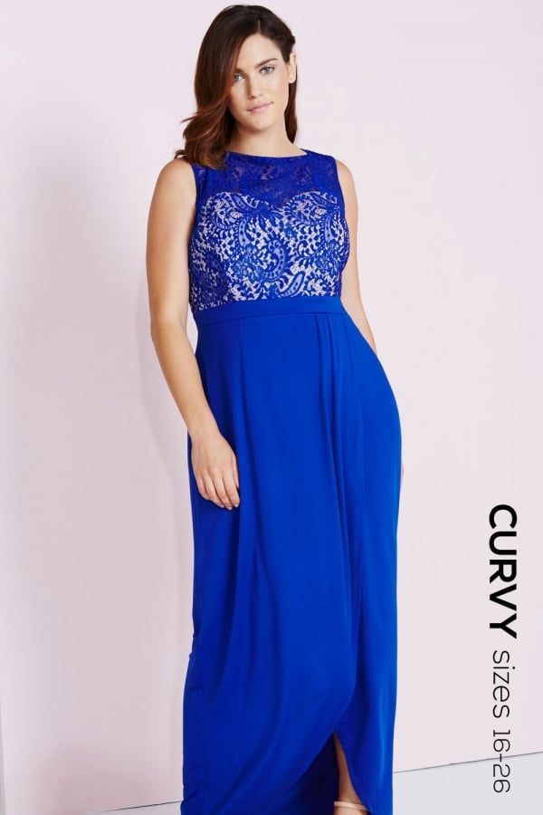 Cobalt Lace Maxi Dress size: 16 UK, colour: Coba