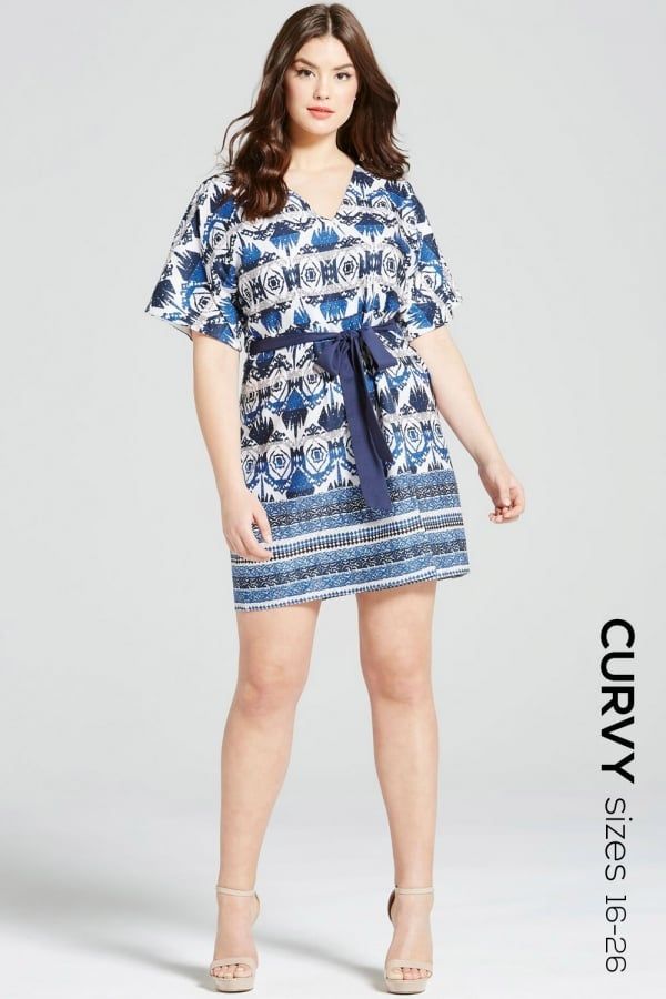 Navy Aztec Print Dress size: 16 UK, colour: Print