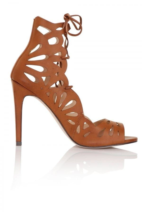 Aphrodite Tan Lace Up Heels size: Footwear 3