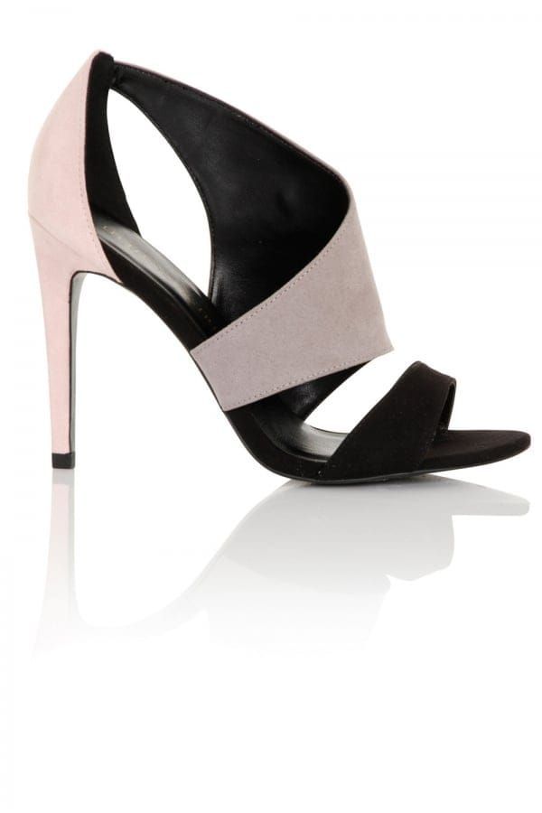 Rhea Pink Grey And Black Cut Out Boots size: