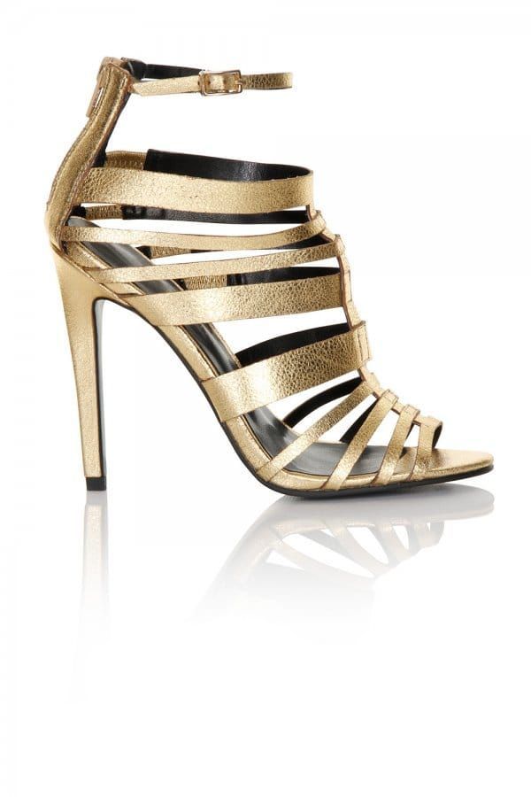 Gold Multi Strap Heel  size: Footwear 3 UK, c