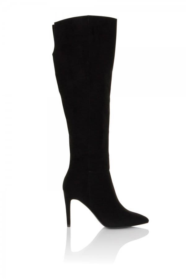 Micro-Fibre Knee High Point Toe Boots size: F