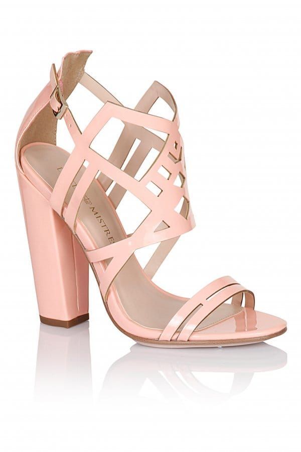 Pink Square Heel Strap Shoes size: Footwear 3