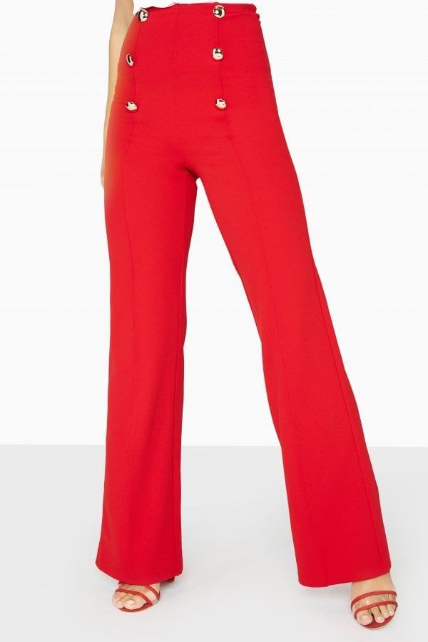 Dido High Waist Trouser size: 10 UK, colour: Red
