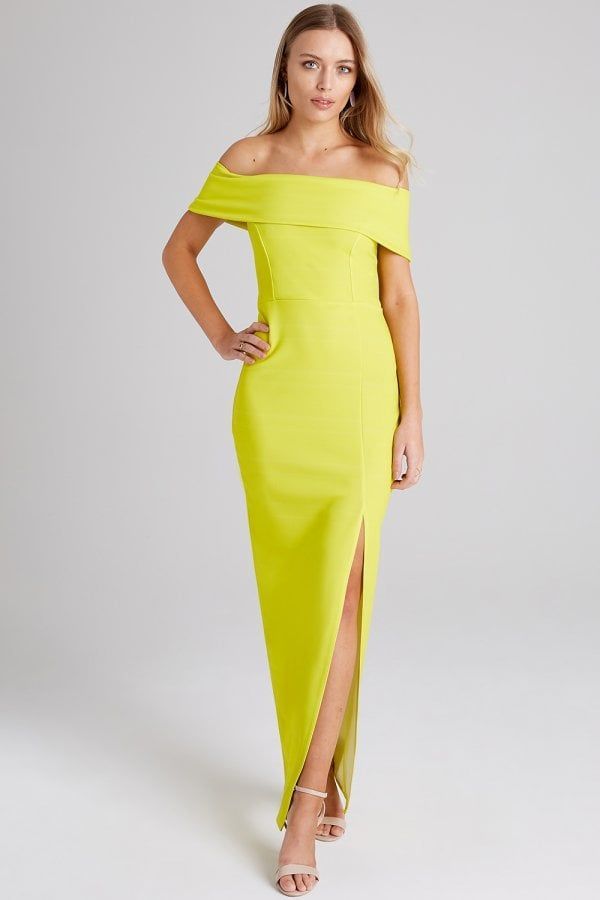 Alva Neon Lim Bardot Maxi Dress size: 10 UK, colour: Neo
