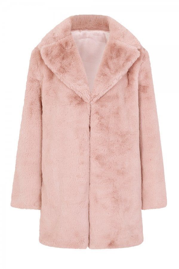 Beckton Pink Fur Coat size: M/L, colour: Pink
