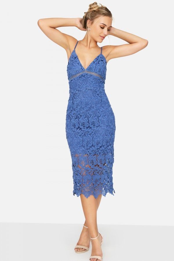 Belize Strappy Crochet Dress size: 10 UK, colour: Blue