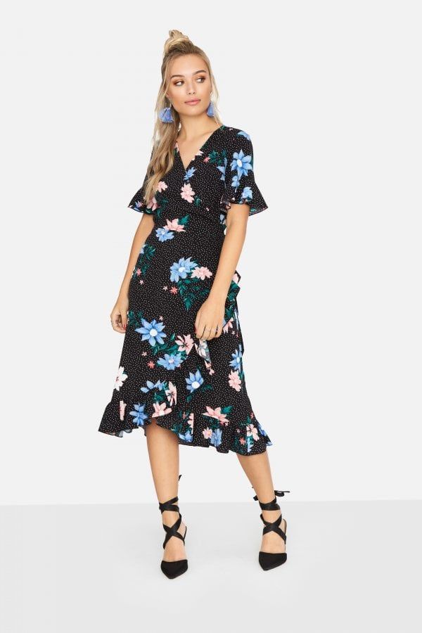 Aubrey Frill Hem Wrap Dress size: 10 UK, colour: Print