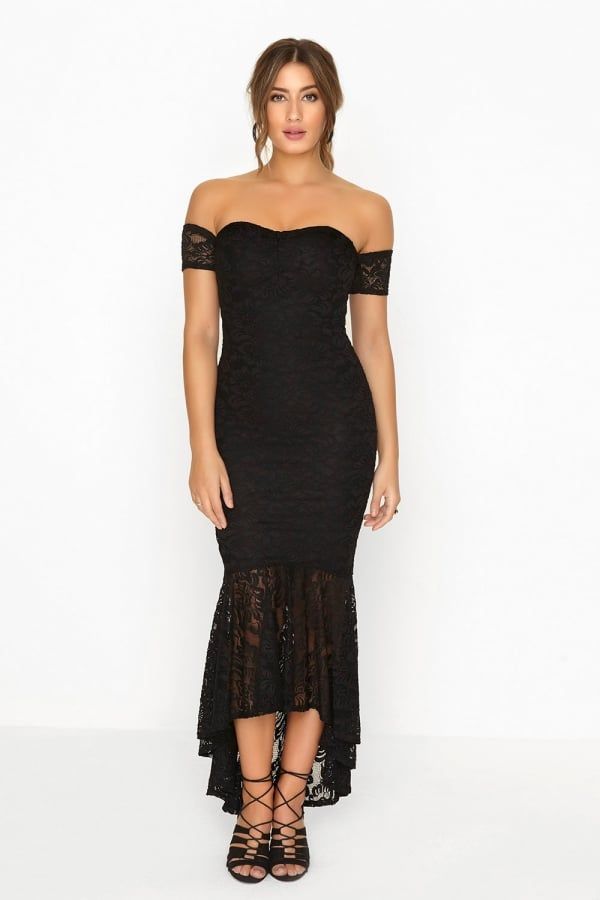 Black Lace Dress size: 10 UK, colour: Black