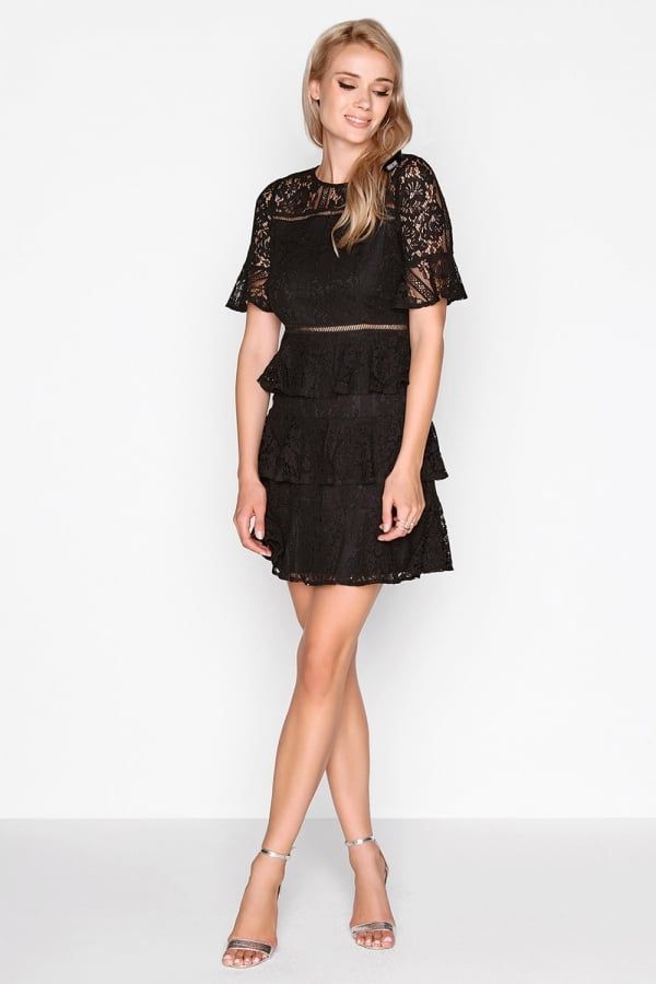 Black Lace Dress size: 10 UK, colour: Black