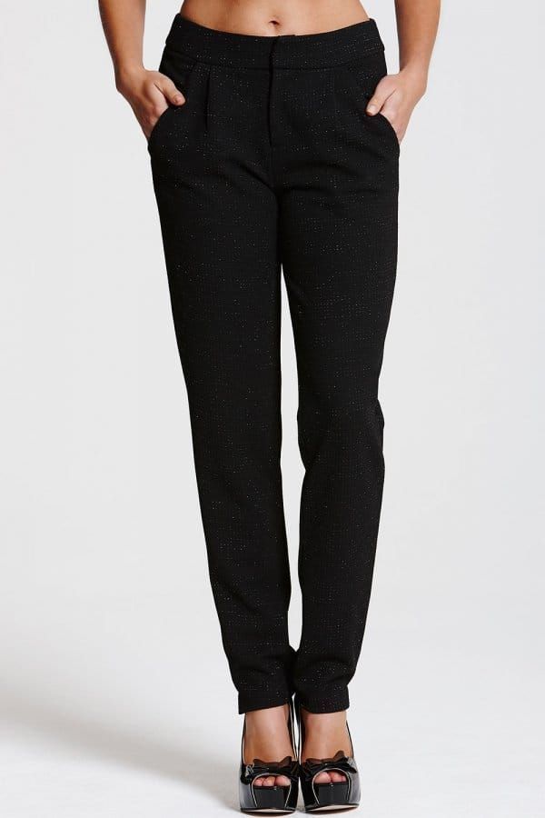 Black Sparkle Trousers size: 10 UK, colour: Black