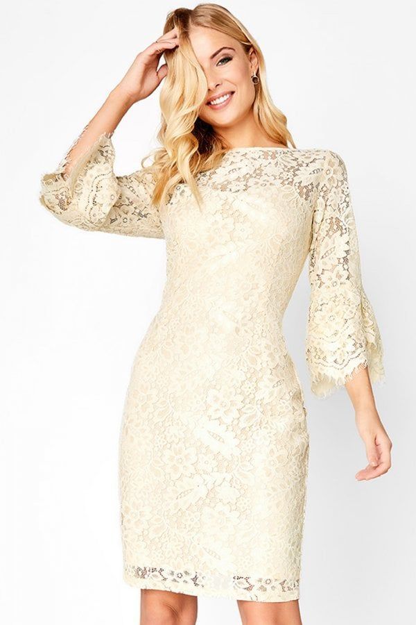 Cream Lace Dress size: 10 UK, colour: Cream