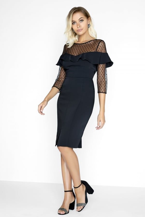 Black Mesh Dress size: 10 UK, colour: Black