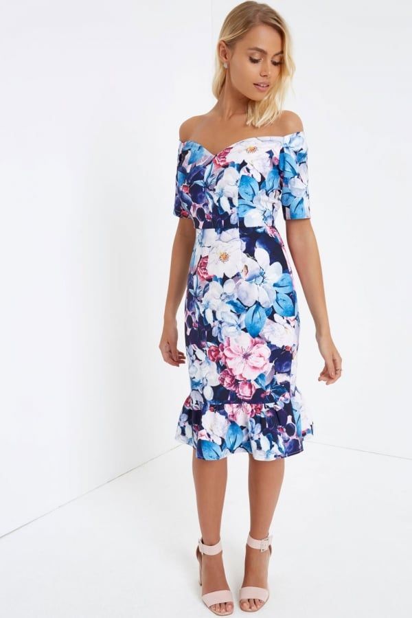 Bardot Print Bodycon Dress size: 10 UK, colour: Multi