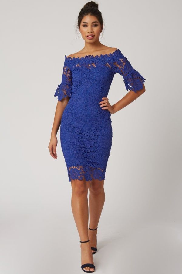 Blue Crochet Dress size: 10 UK, colour: Cobalt