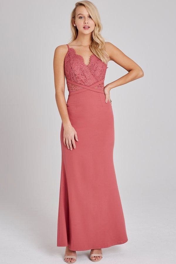 Cassidy Sienna Blush Lace Maxi Dress size: 10 UK, colo