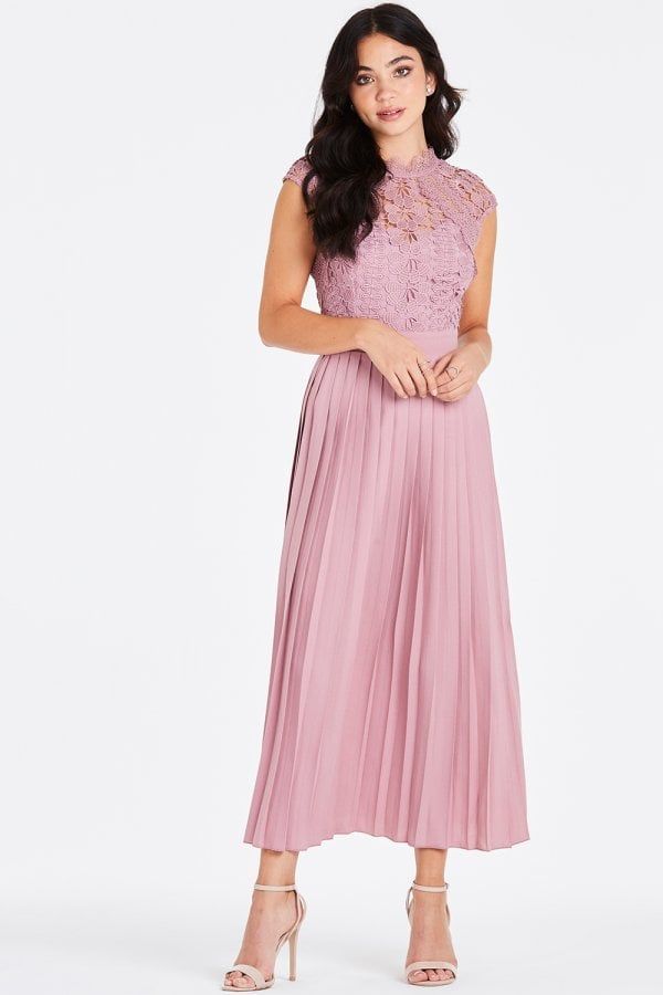 Alanis Blush Lace Top Midaxi Dress size: 10 UK, colour