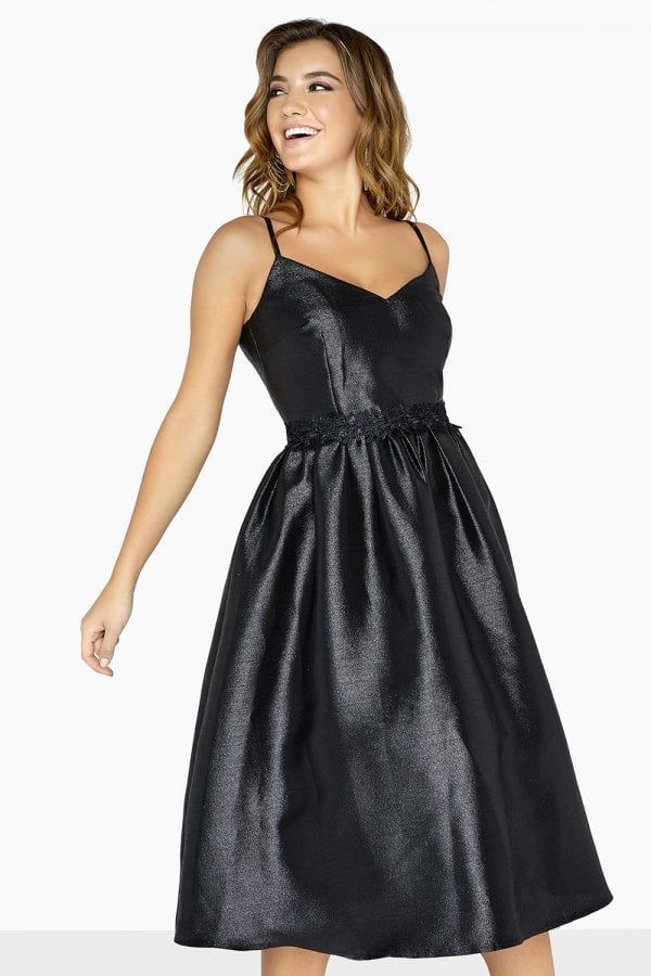 Dionne Prom Dress In Lurex size: 10 UK, colour: Black