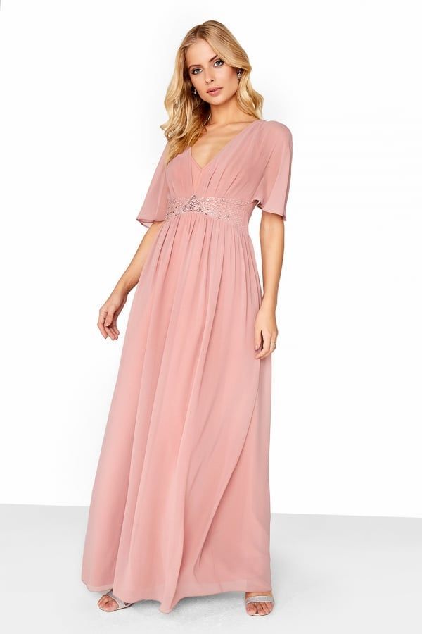 Apricot Maxi Dress  size: 10 UK, colour: Pink