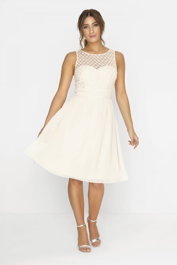 Carmen Pearl Top Sleeveless Prom size: 10 UK, colour: