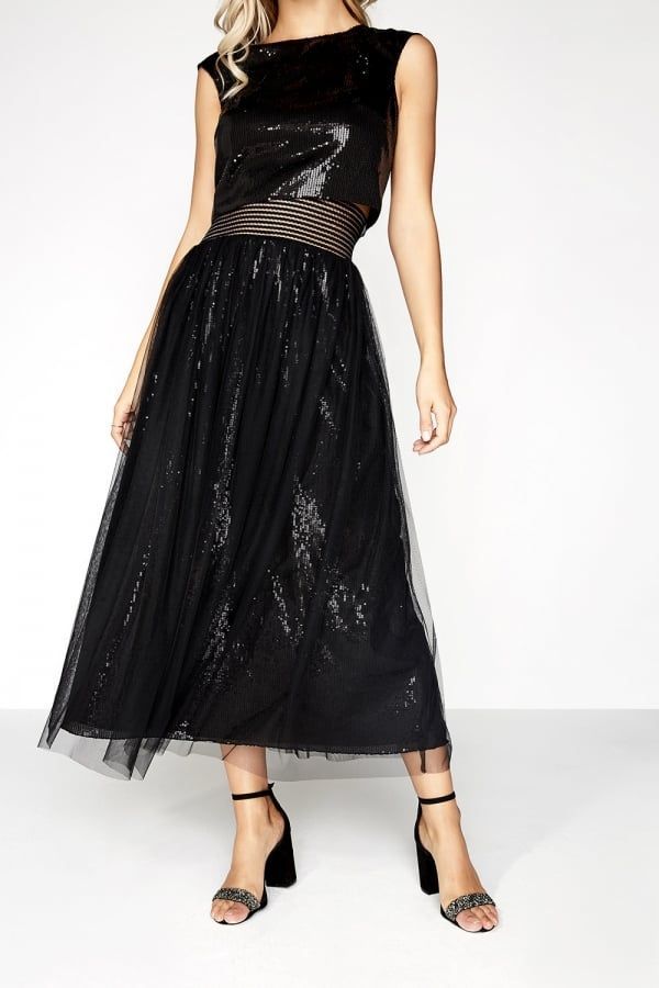 Black Sequin Skirt size: 10 UK, colour: Black
